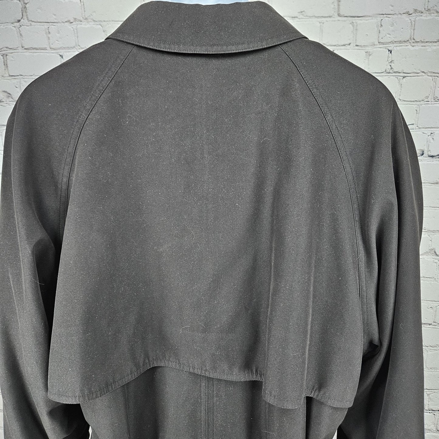 Lauren Ralph Lauren Black Microfiber Wool Blend Liner Belted Trench Coat  44R