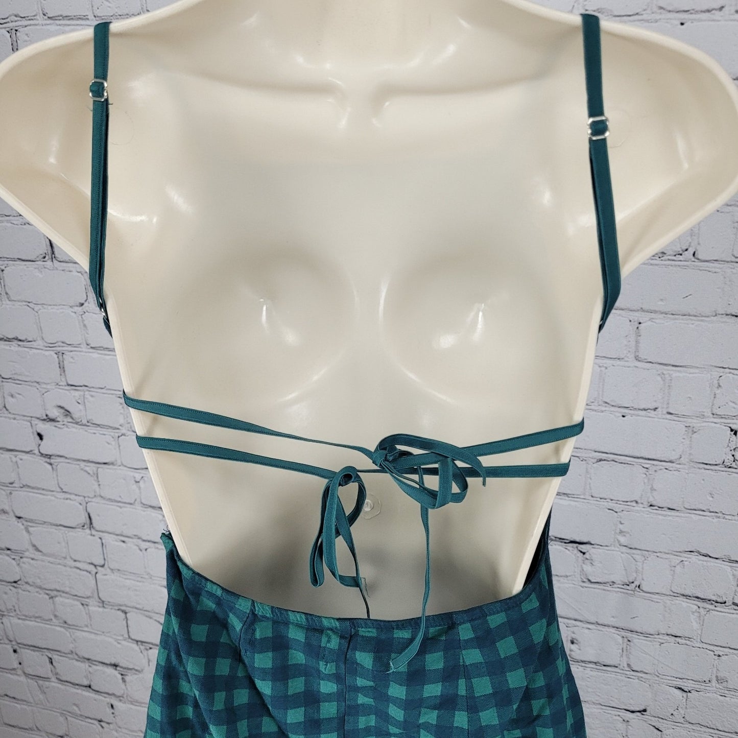 Urban Outfitters Green Strappy Back Lightweight Stretch Mini Dress Size Small S
