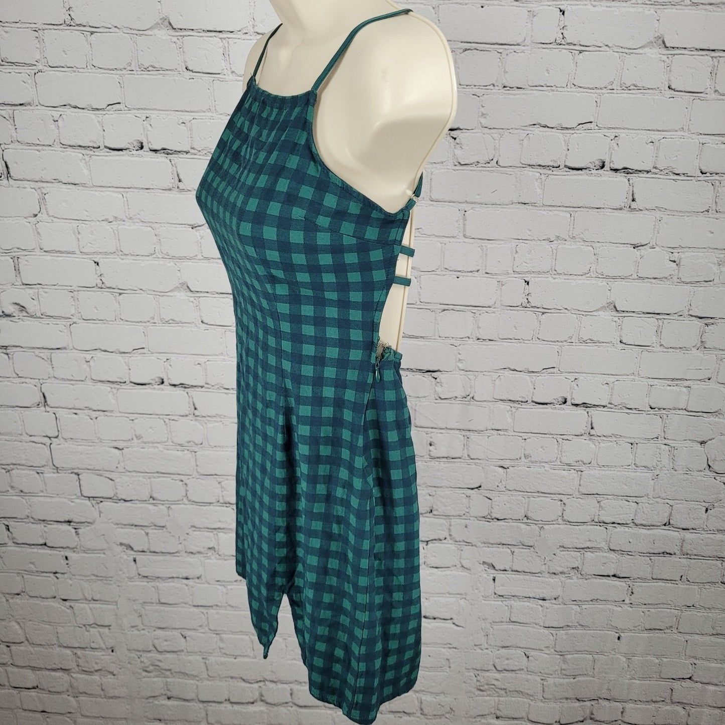 Urban Outfitters Green Strappy Back Lightweight Stretch Mini Dress Size Small S