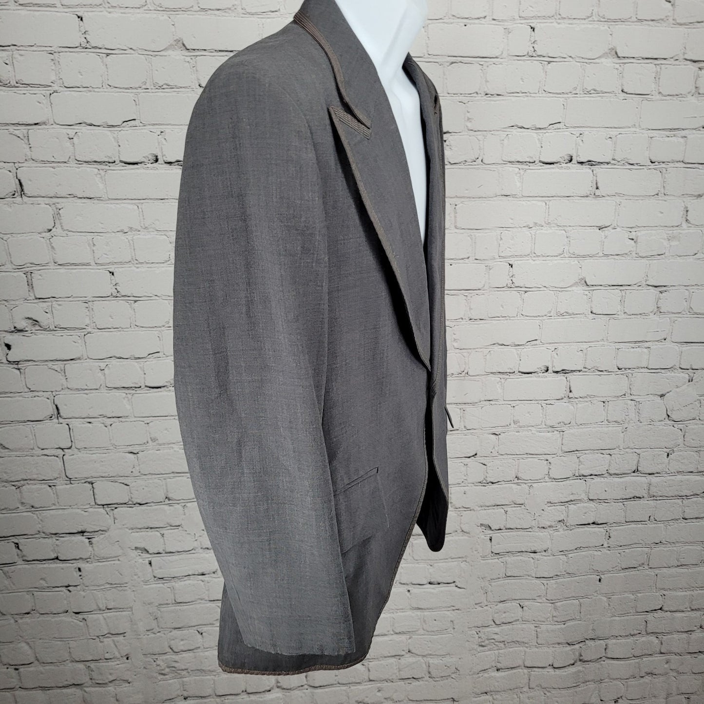 VTG Mike Martin Grey 1 Button Peak Western Vented Tuxedo Sport Coat Size 40S