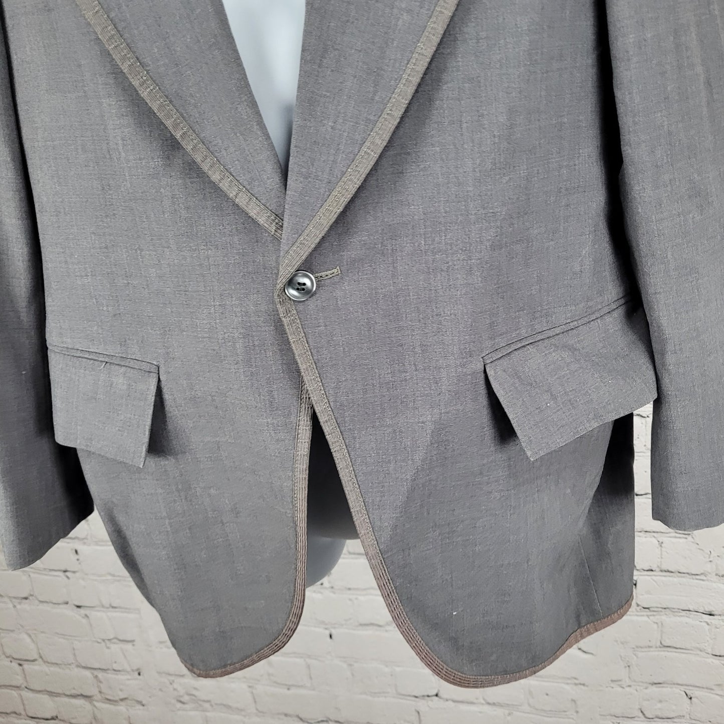 VTG Mike Martin Grey 1 Button Peak Western Vented Tuxedo Sport Coat Size 40S