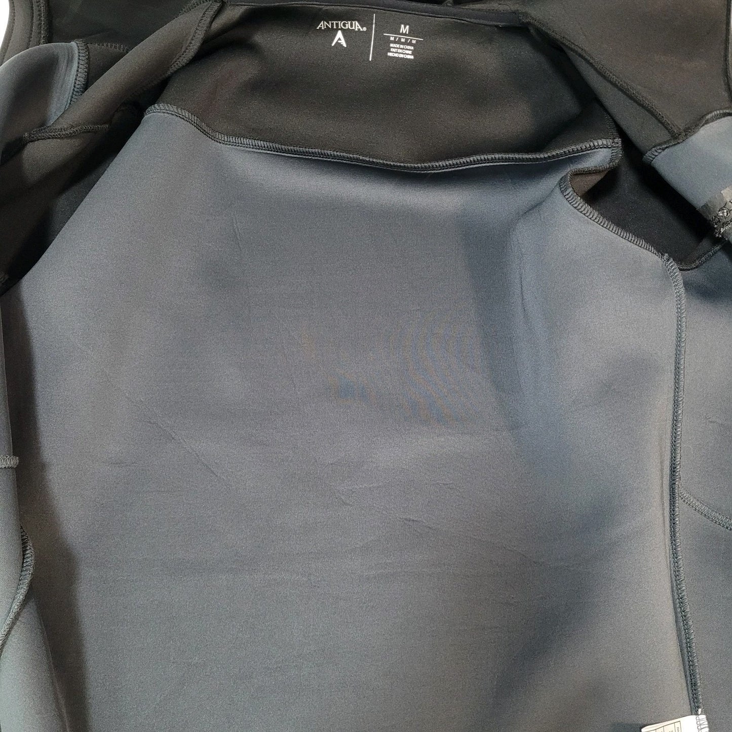 Antigua Black & Blue Falconhead Golf Hooded Full Zip Stretch Jacket Size Medium