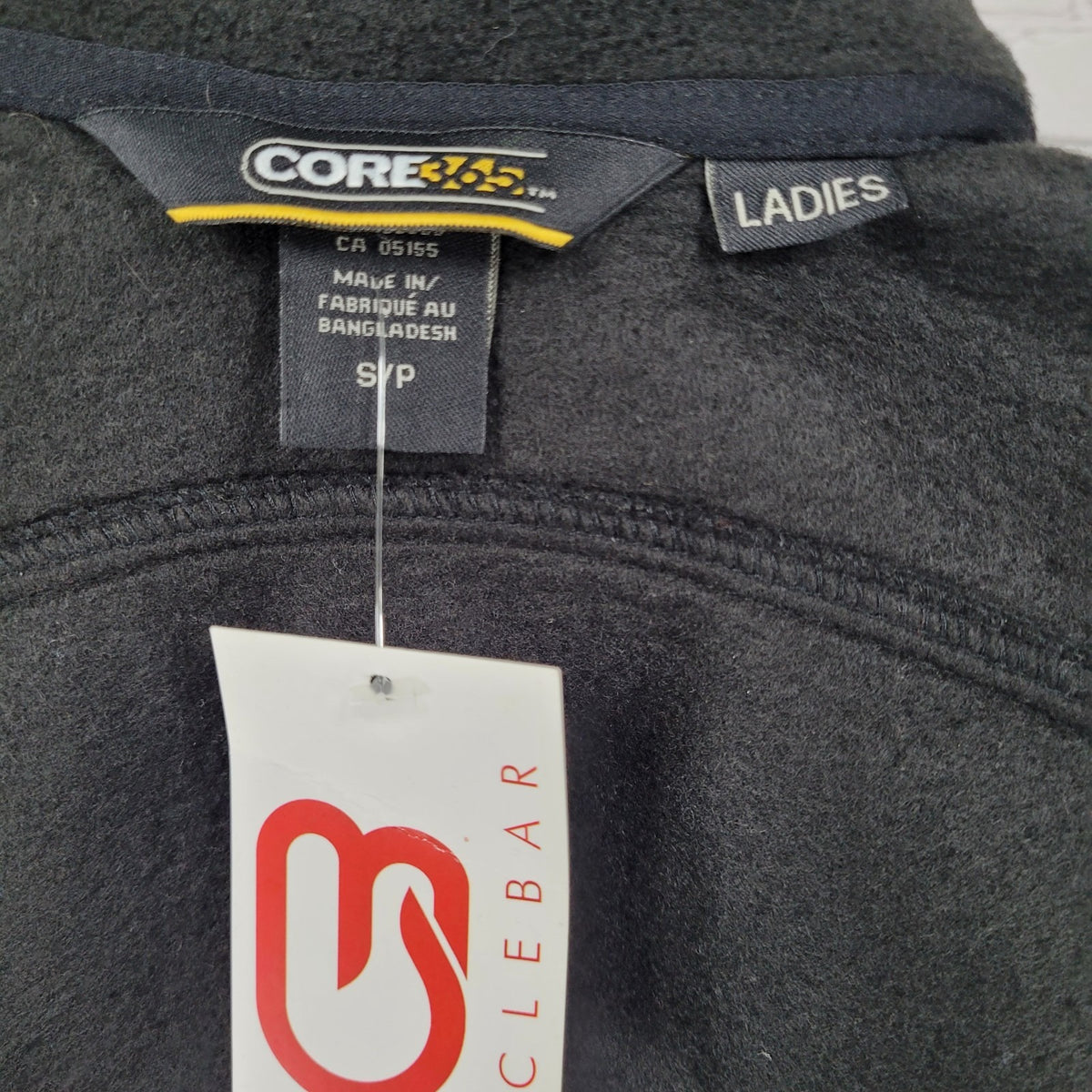NWT Cyclebar Core365 Black Soft Fleece Full Zip Zipped Pockets Vest Size Small S