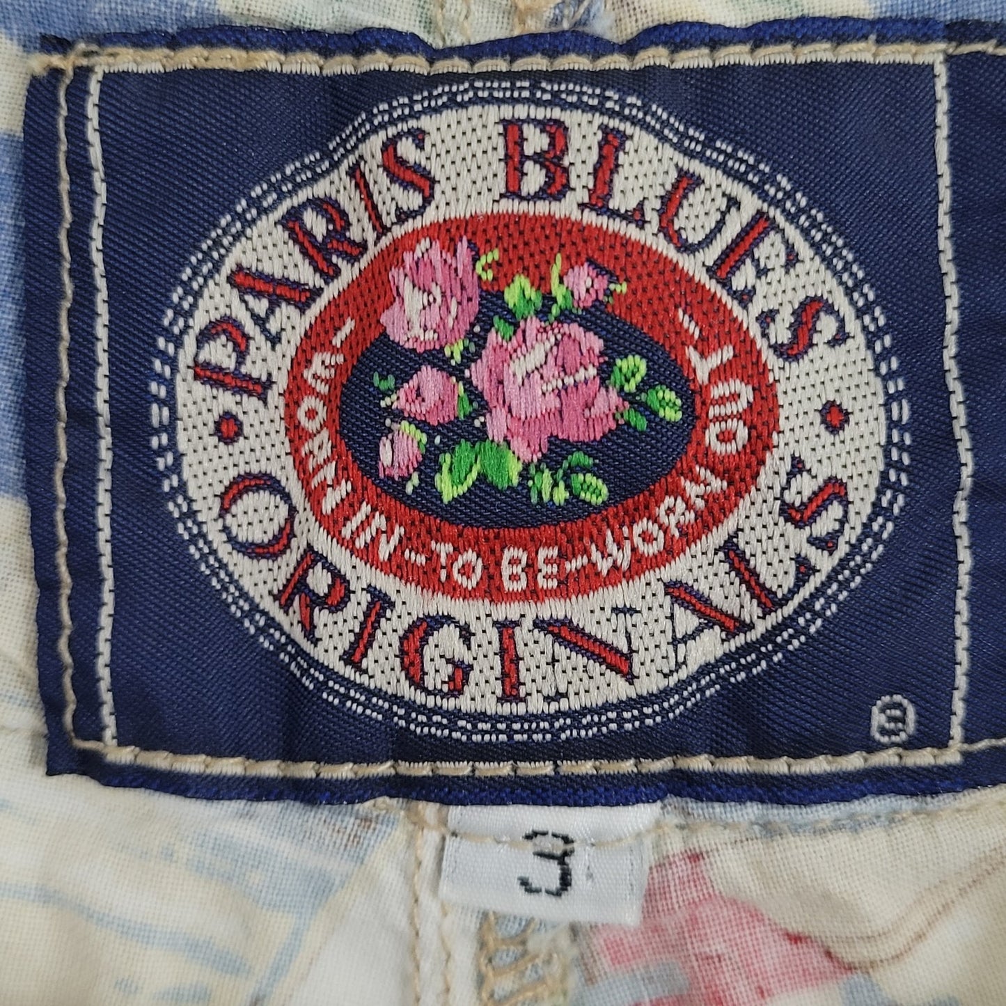 VTG Paris Blues Retro Girls Beach High Rise Lightweight Shorts USA 3 (24x3)