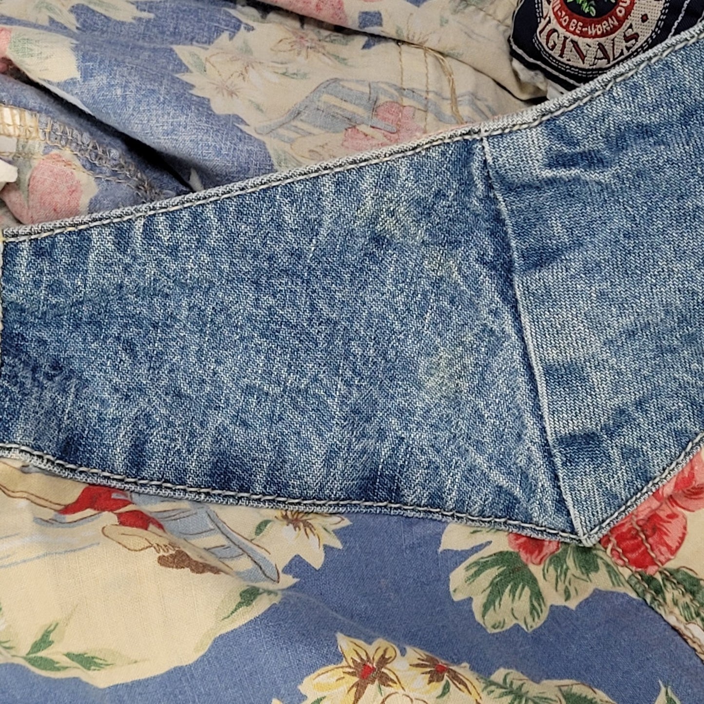 VTG Paris Blues Retro Girls Beach High Rise Lightweight Shorts USA 3 (24x3)