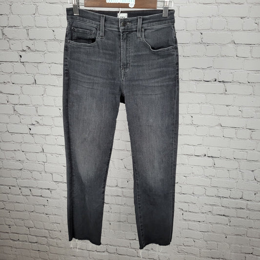Edwin Grey Black Denim Mid Rise Straight Stretch Jeans USA Made Size 27 (27x26)