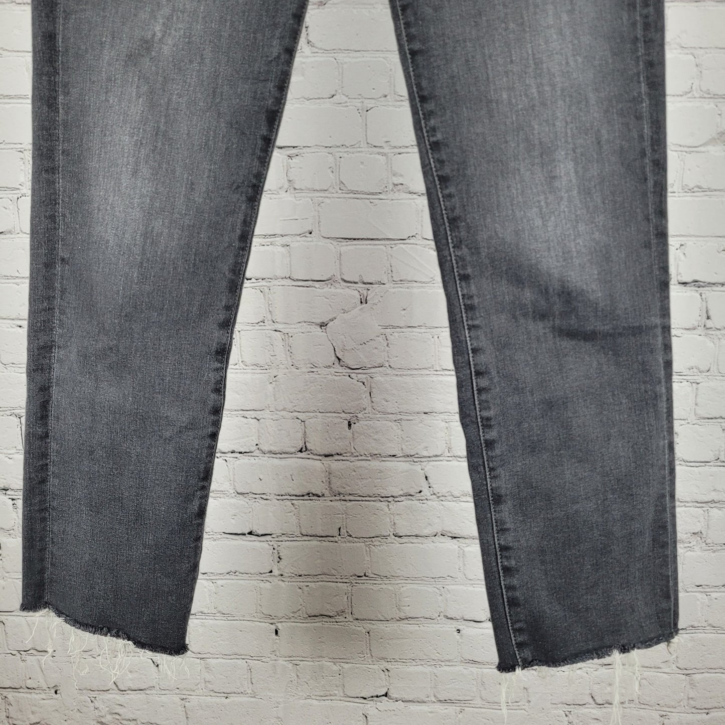 Edwin Grey Black Denim Mid Rise Straight Stretch Jeans USA Made Size 27 (27x26)
