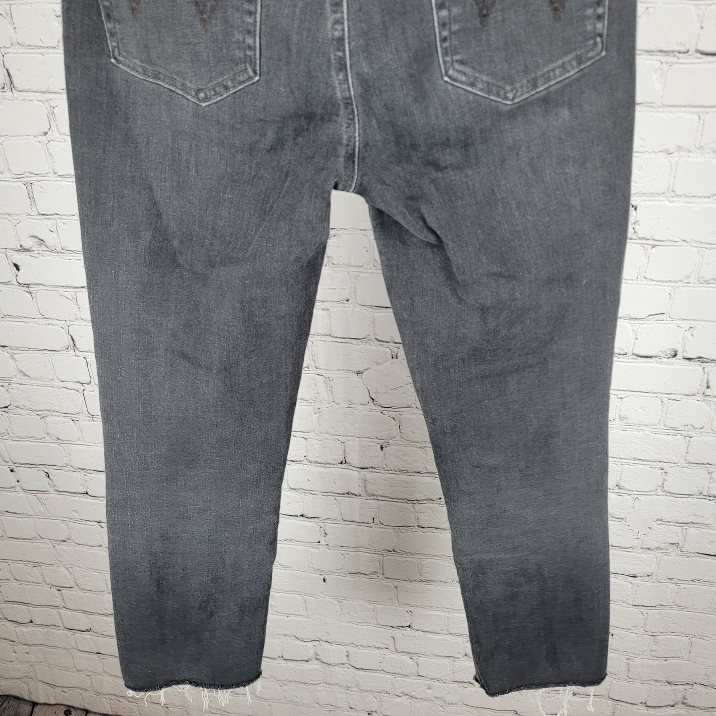 Edwin Grey Black Denim Mid Rise Straight Stretch Jeans USA Made Size 27 (27x26)