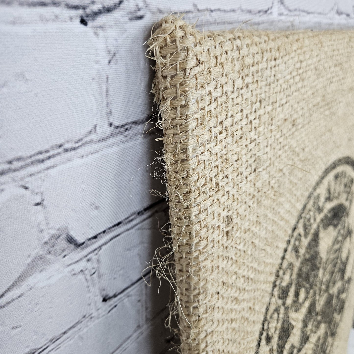 Cooperative Coffees Authentic Burlap Sack Wrapped Canvas Wood Framed Art 24x18