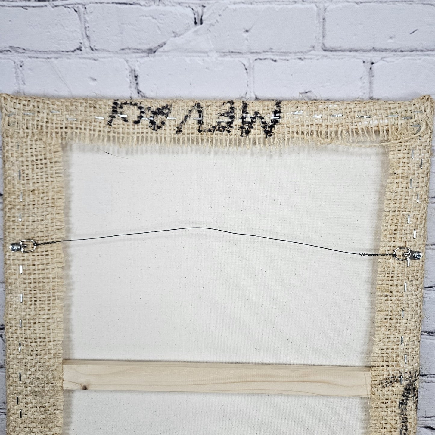 Cooperative Coffees Authentic Burlap Sack Wrapped Canvas Wood Framed Art 24x18