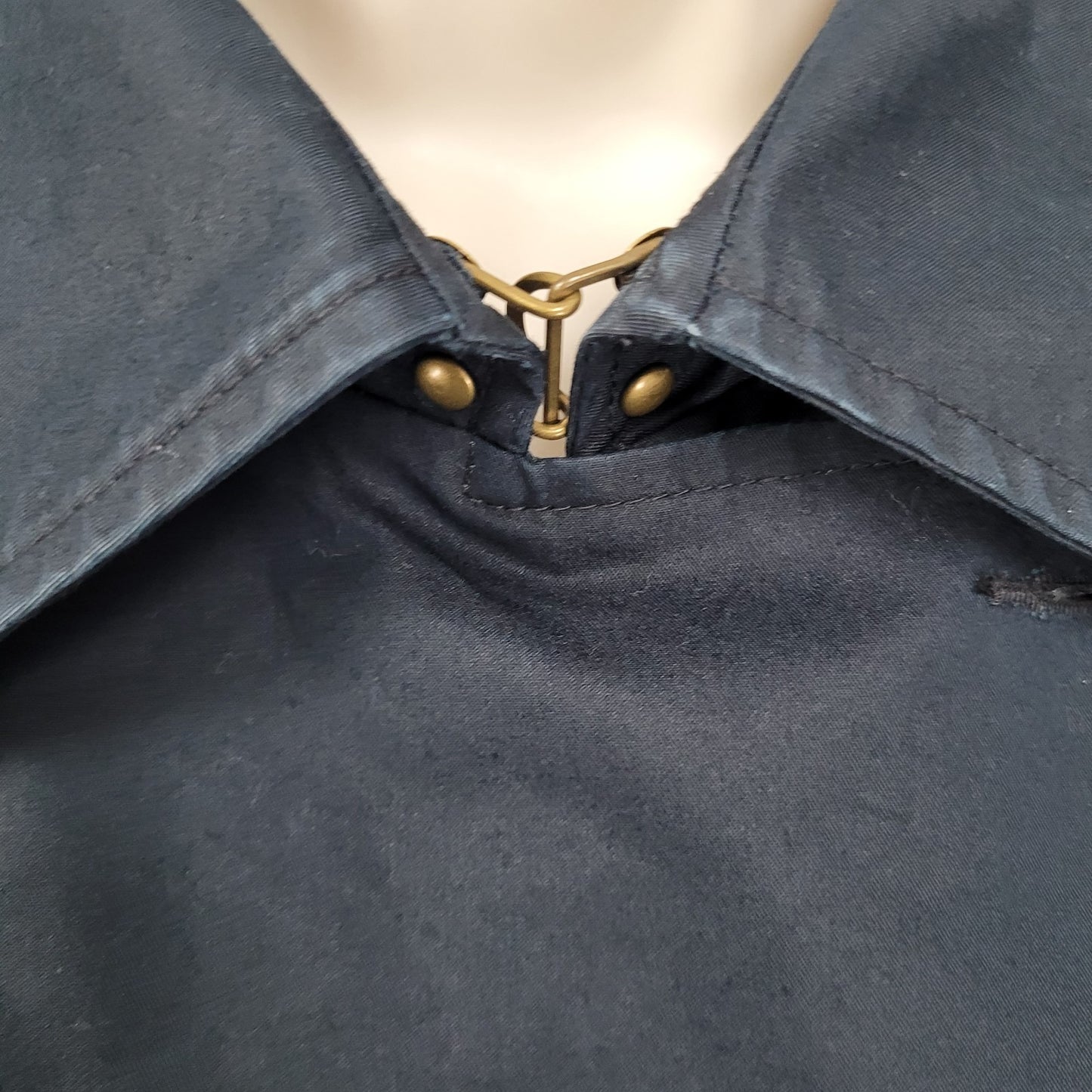 L.L. Bean Navy Double Breasted Buttoned Lined Pockets Trench Coat Small S