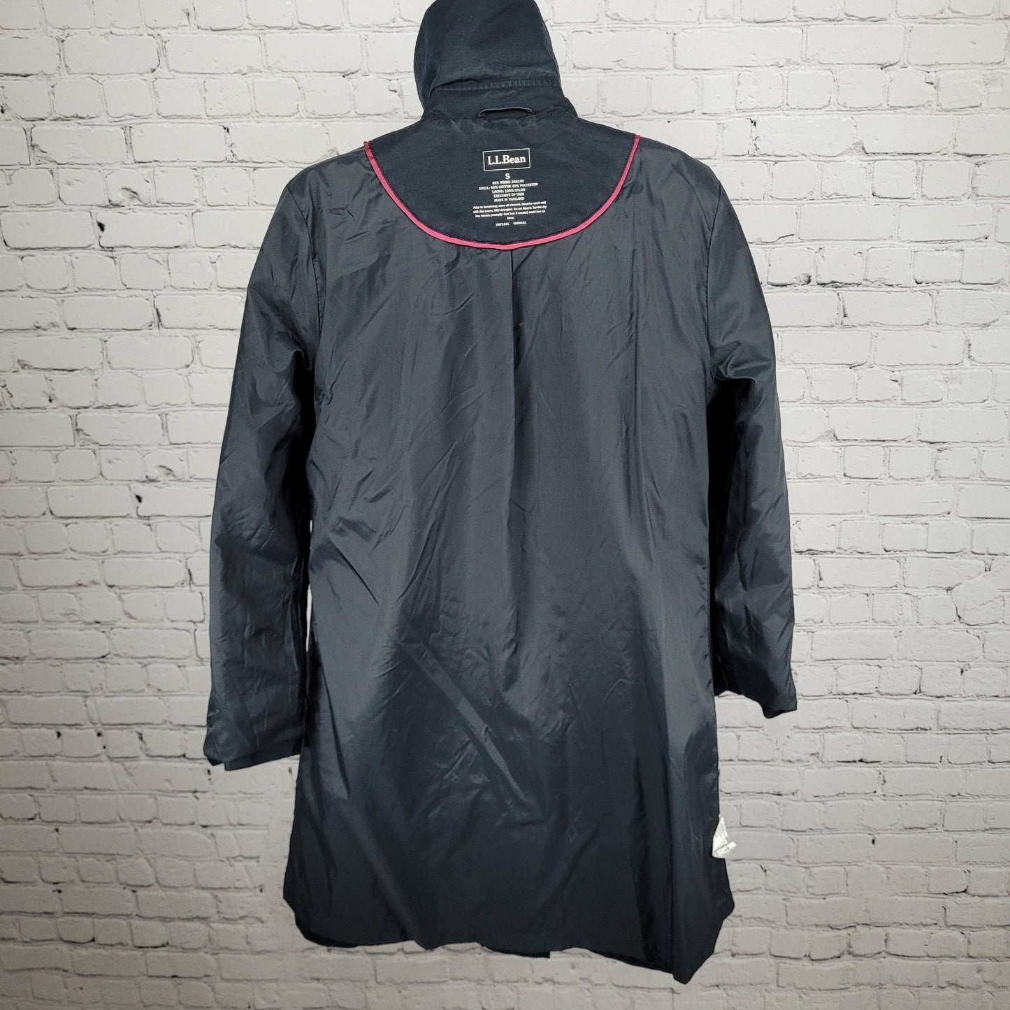 L.L. Bean Navy Double Breasted Buttoned Lined Pockets Trench Coat Small S