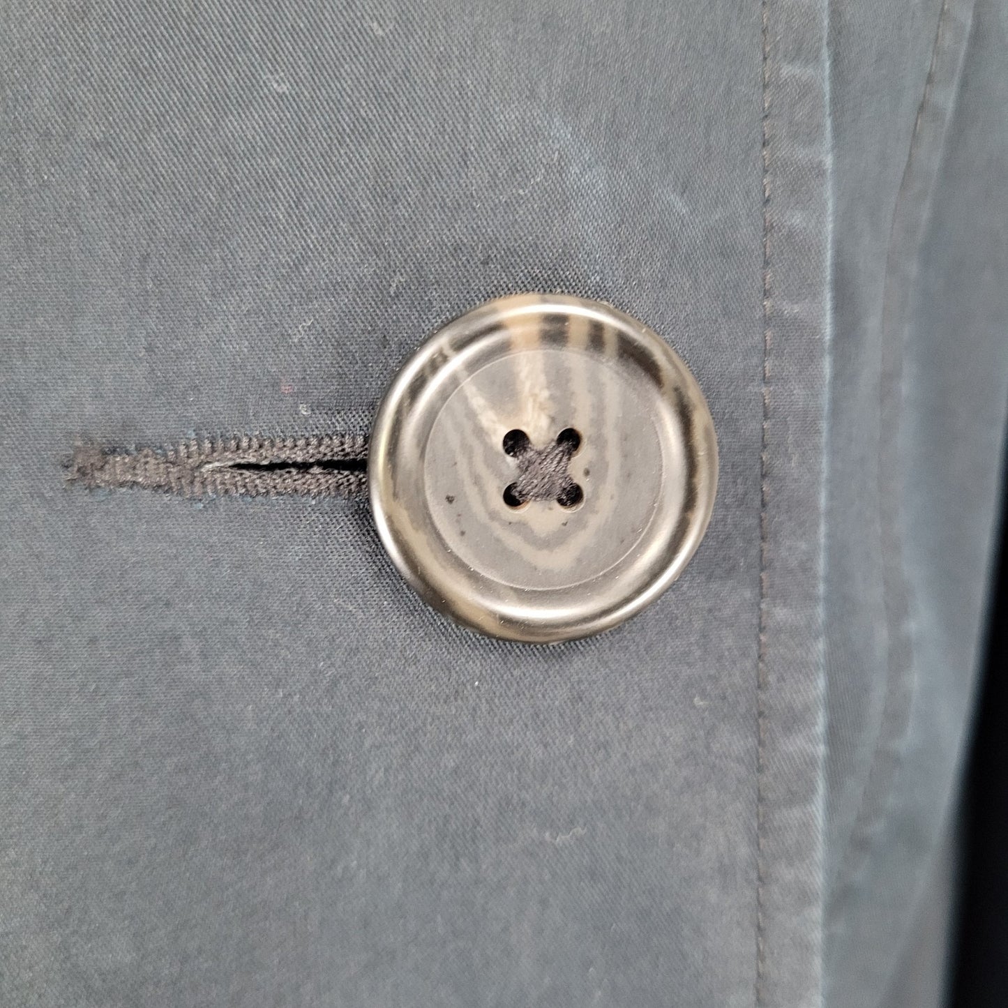 L.L. Bean Navy Double Breasted Buttoned Lined Pockets Trench Coat Small S