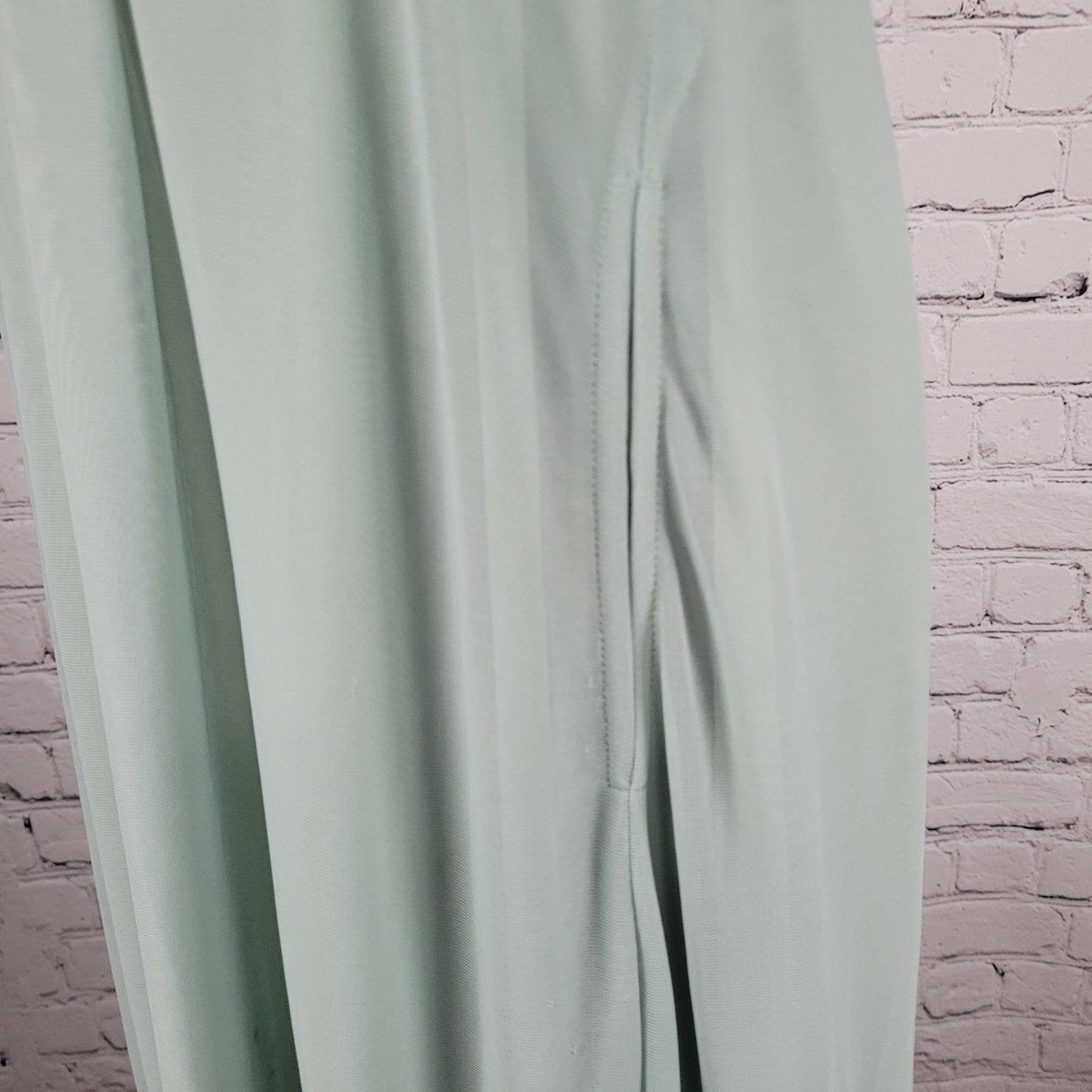 Birdy Grey Green Chiffon Strappy Sweetheart Pleated Lined Bridemaid Dress 2XL