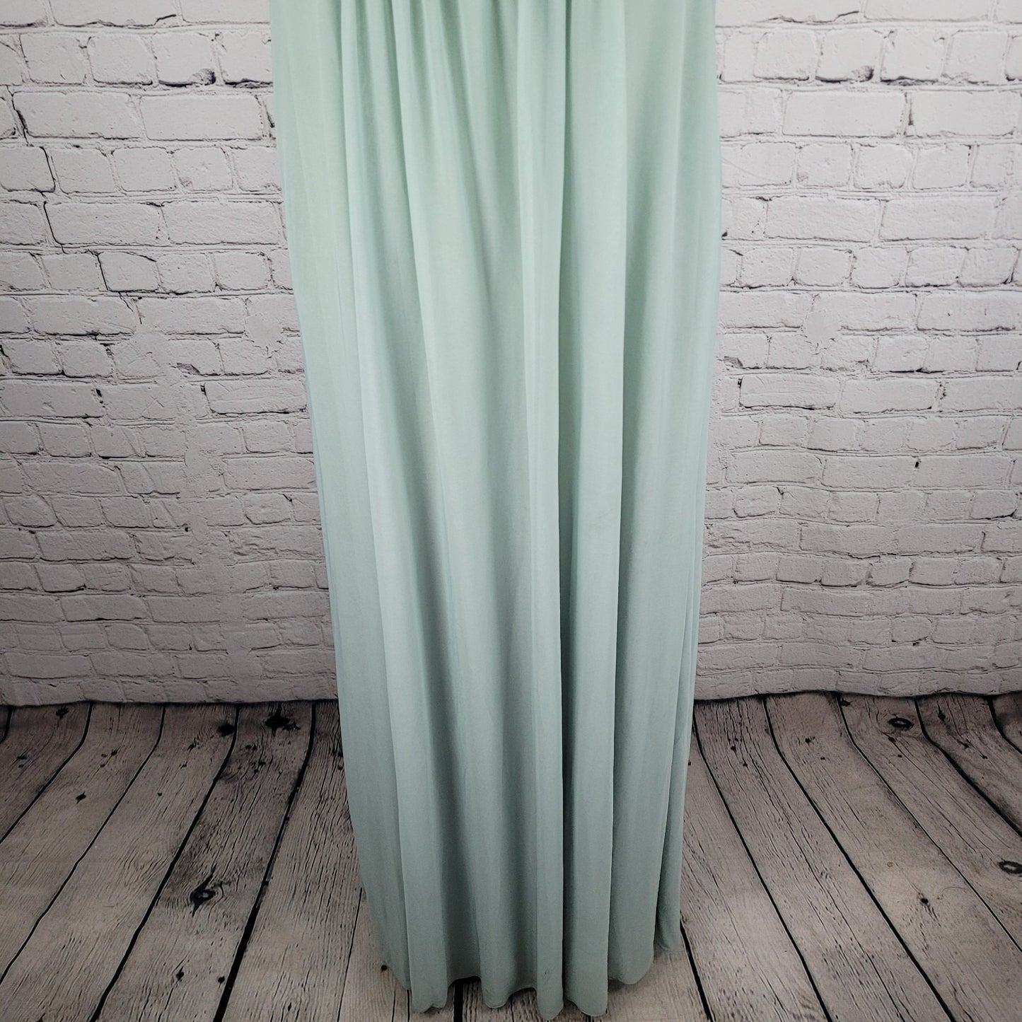 Birdy Grey Green Chiffon Strappy Sweetheart Pleated Lined Bridemaid Dress 2XL