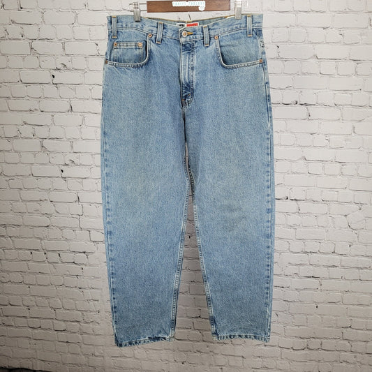 VTG Big Ring Denim Arizona Jeans Blue 100% Cotton Loose Fit Ring Spun Size 34x30