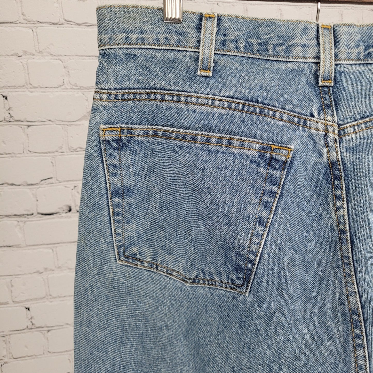 VTG Big Ring Denim Arizona Jeans Blue 100% Cotton Loose Fit Ring Spun Size 34x30