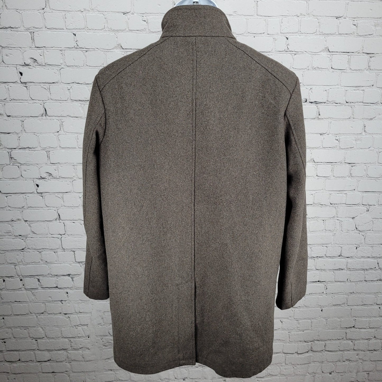 Kenneth Cole Brown Wool Blend Insulated Quilted Lining Coat Size Medium M