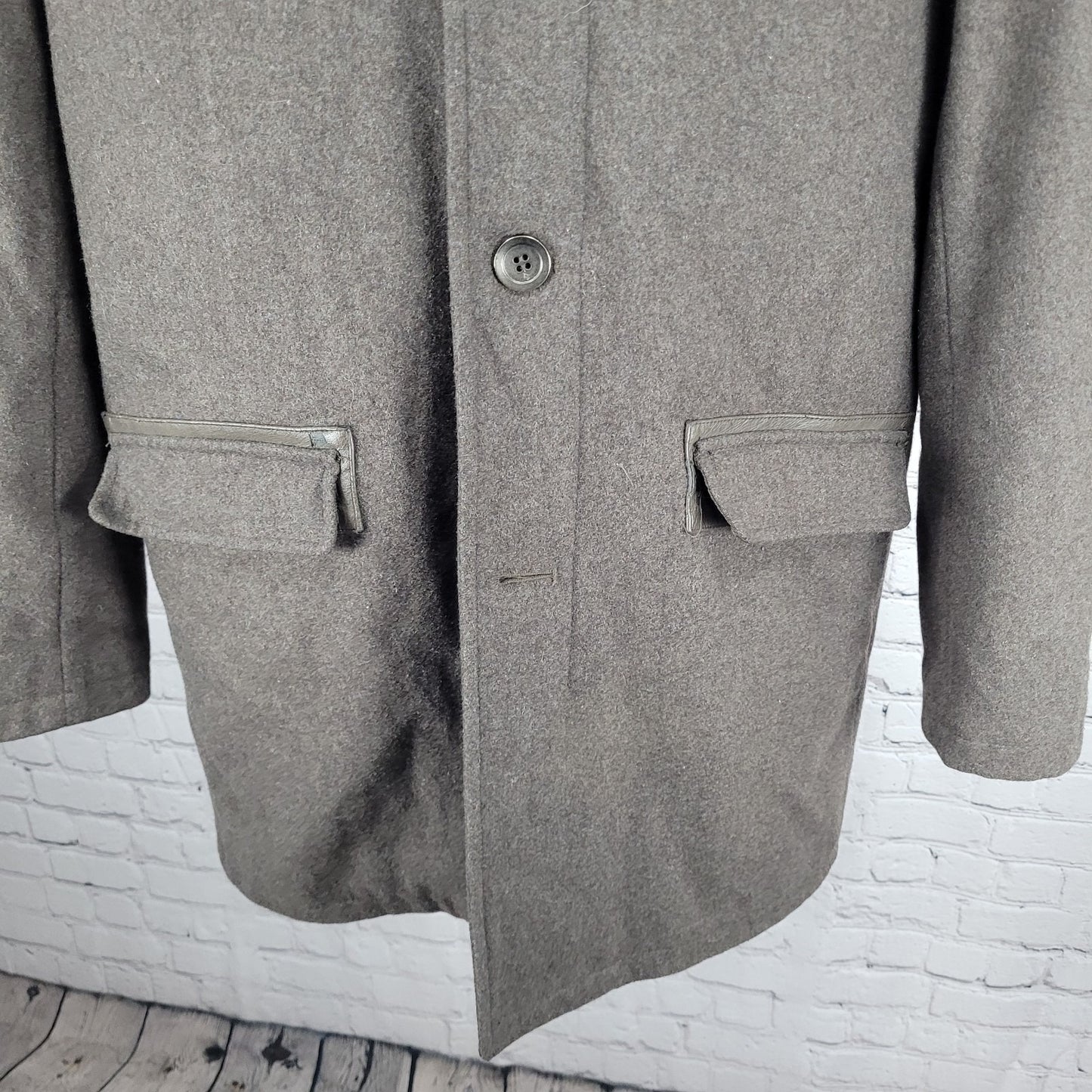Kenneth Cole Brown Wool Blend Insulated Quilted Lining Coat Size Medium M
