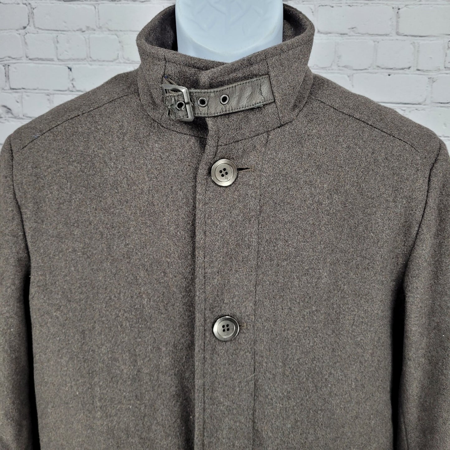 Kenneth Cole Brown Wool Blend Insulated Quilted Lining Coat Size Medium M