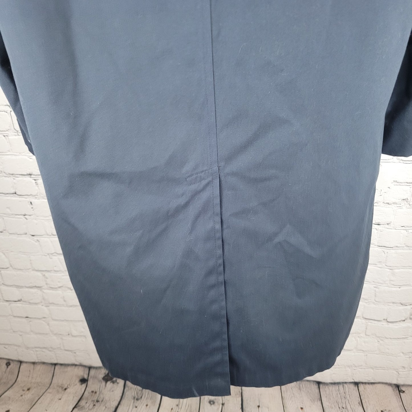 VTG Gleneagles Navy Button Removable Faux Fur Water Repellent Trench Coat 40