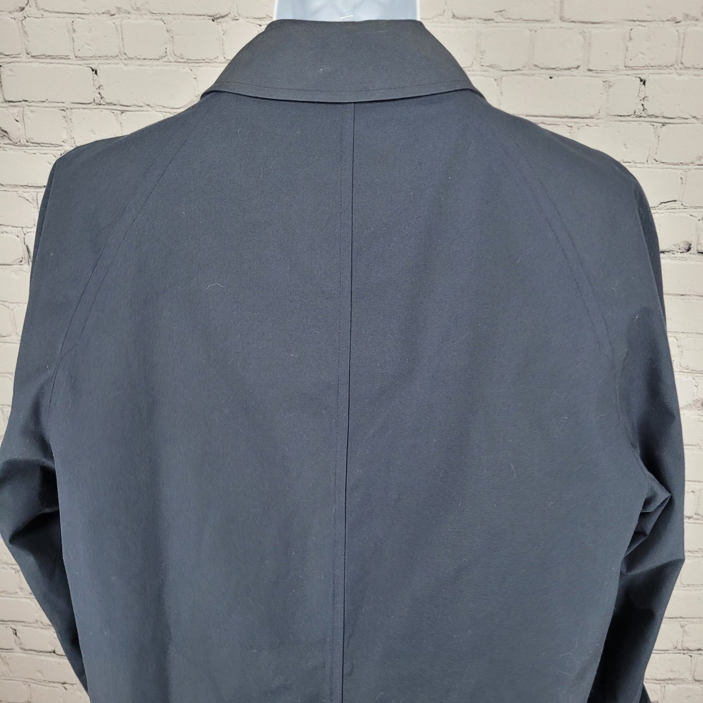 VTG Gleneagles Navy Button Removable Faux Fur Water Repellent Trench Coat 40