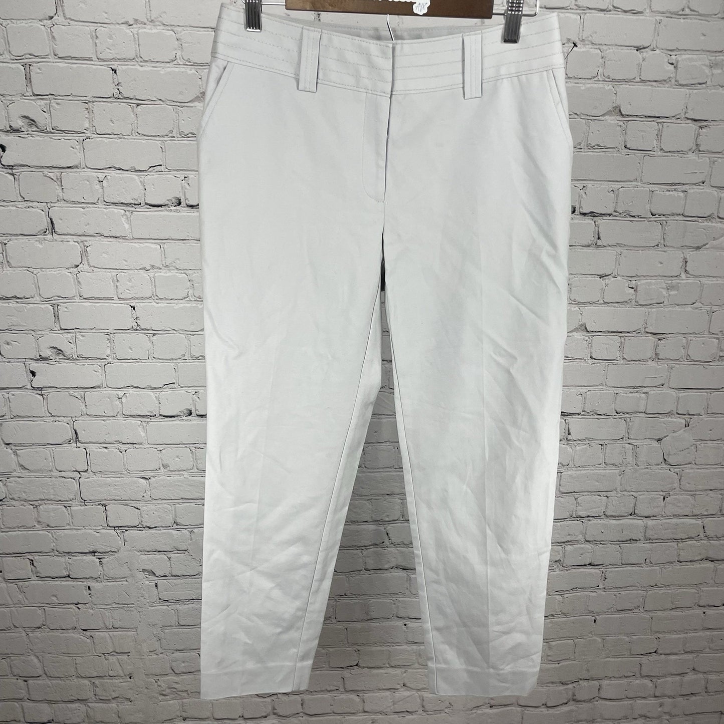 NWT Jones New York Grey Cotton Stretch Mid Rise Tapered Pants Size 6 (30x28)