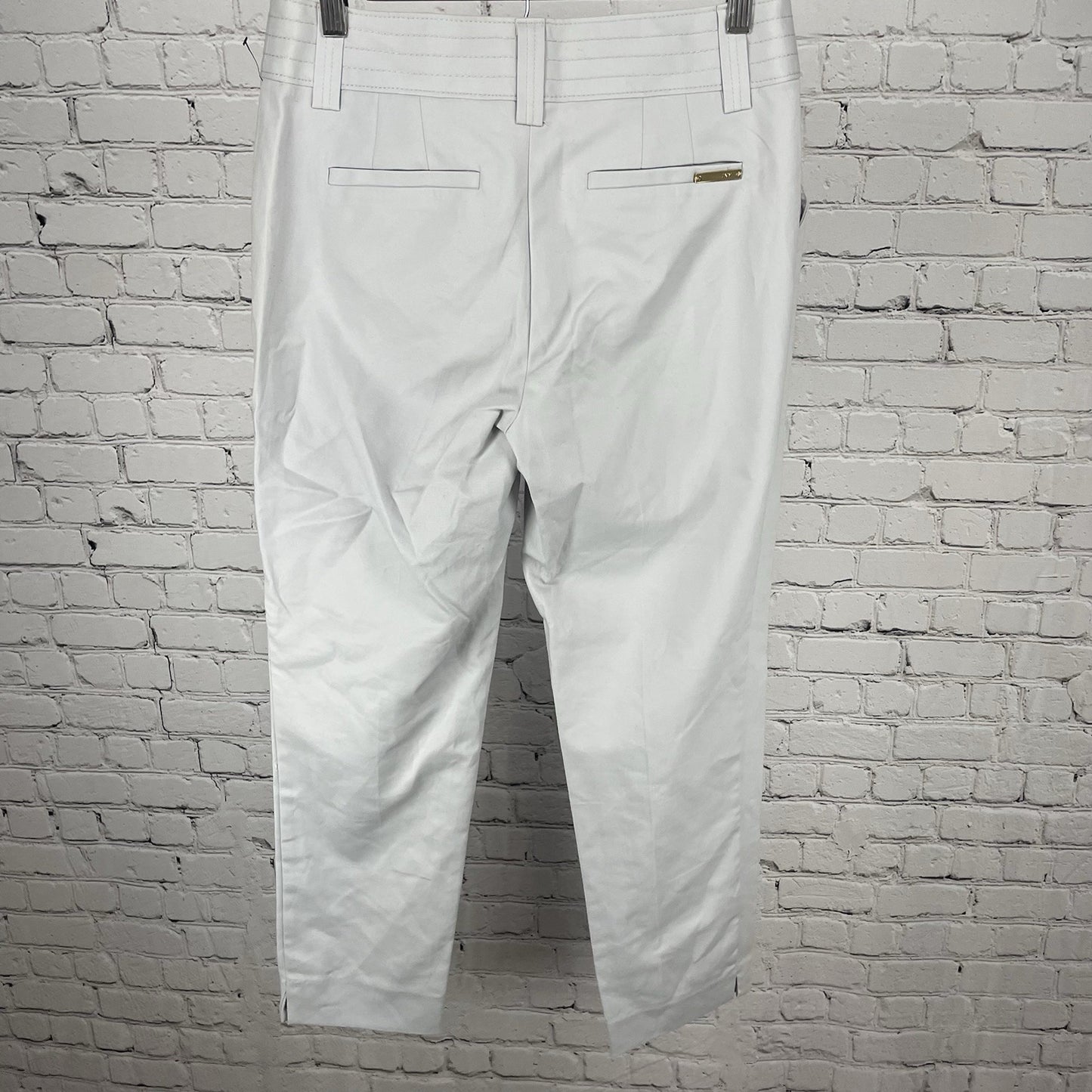 NWT Jones New York Grey Cotton Stretch Mid Rise Tapered Pants Size 6 (30x28)