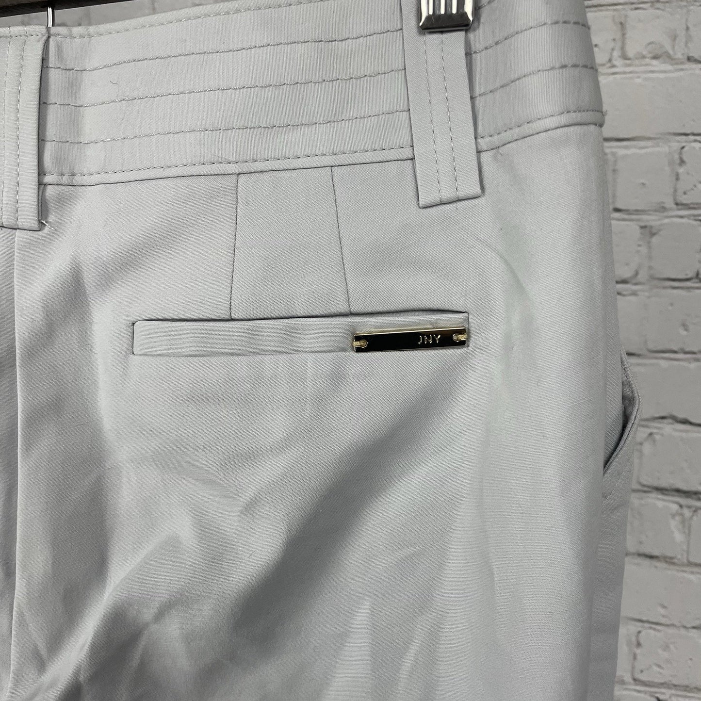 NWT Jones New York Grey Cotton Stretch Mid Rise Tapered Pants Size 6 (30x28)