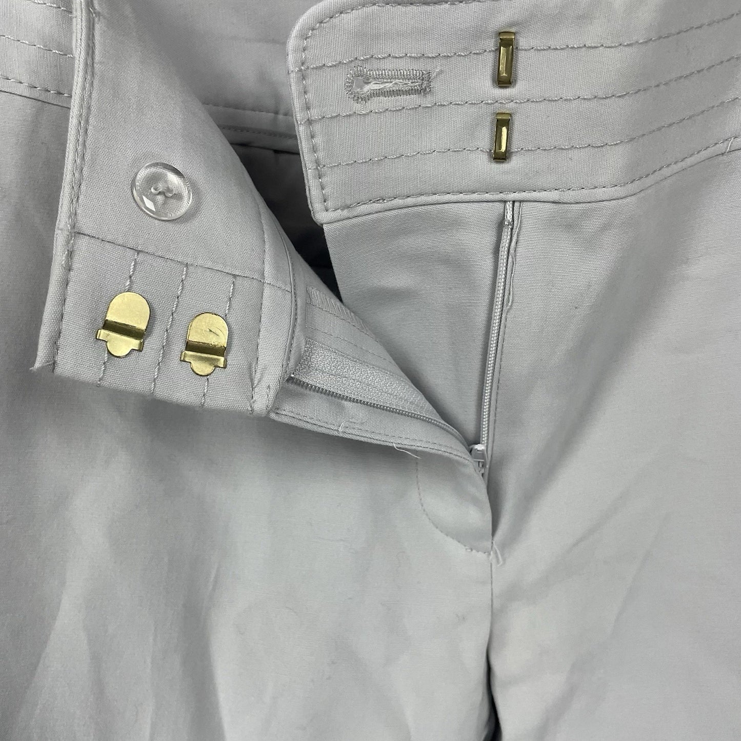 NWT Jones New York Grey Cotton Stretch Mid Rise Tapered Pants Size 6 (30x28)