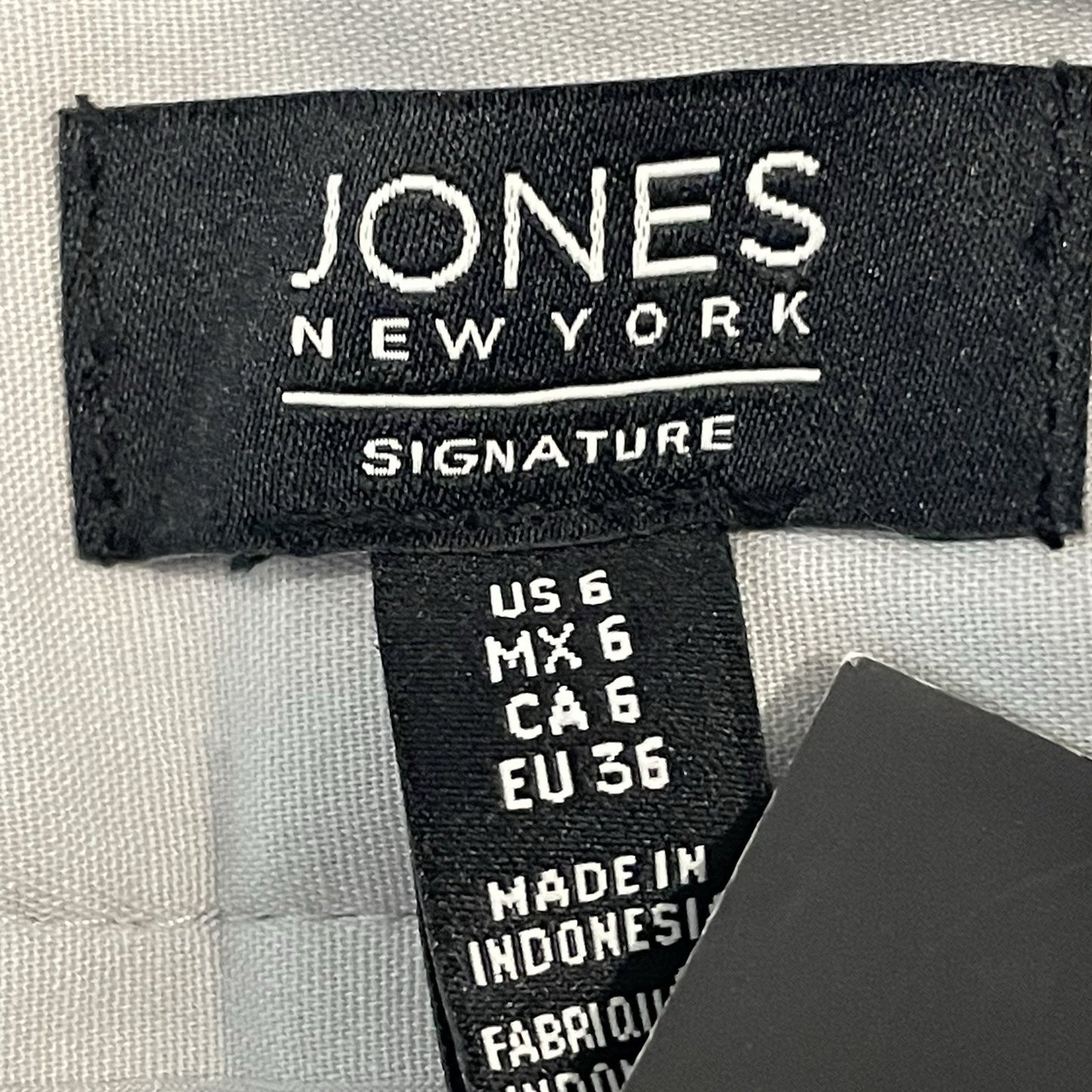NWT Jones New York Grey Cotton Stretch Mid Rise Tapered Pants Size 6 (30x28)