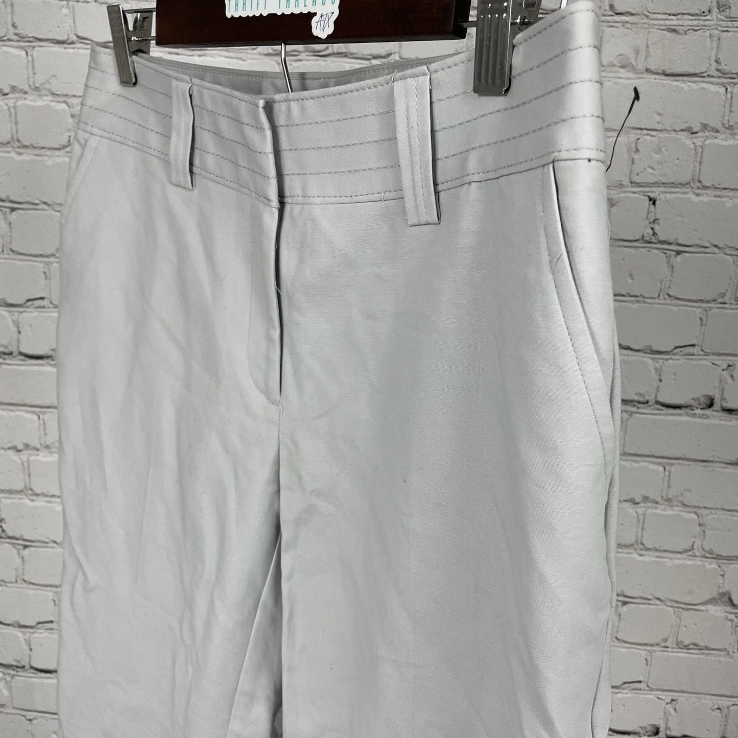NWT Jones New York Grey Cotton Stretch Mid Rise Tapered Pants Size 6 (30x28)