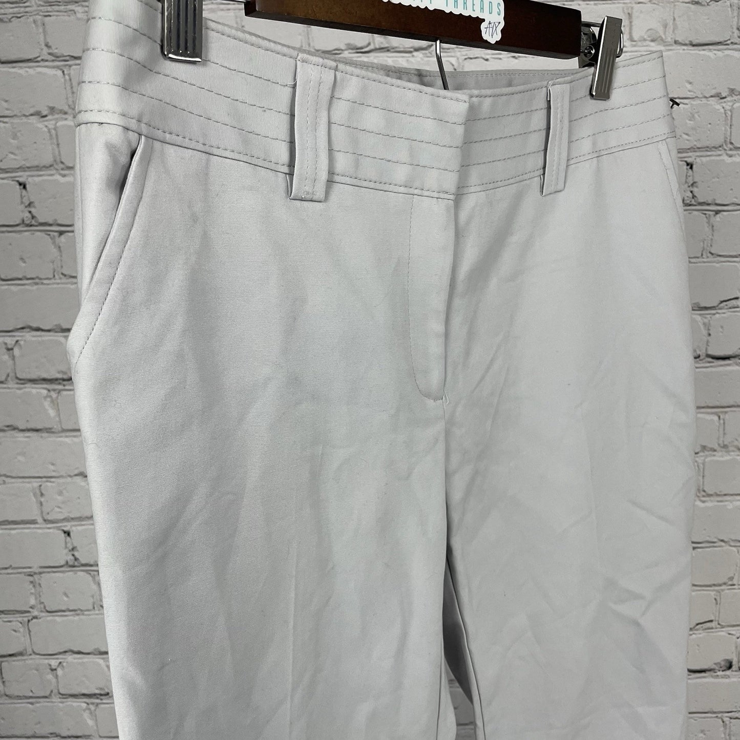 NWT Jones New York Grey Cotton Stretch Mid Rise Tapered Pants Size 6 (30x28)