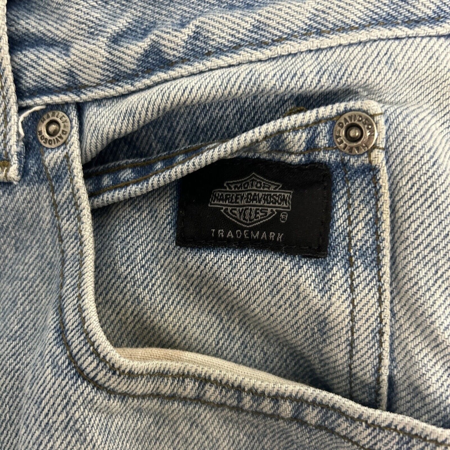 Harley Davidson Light Wash Straight Leg Women’s Denim Blue Jeans 10P (28 x 29.5)