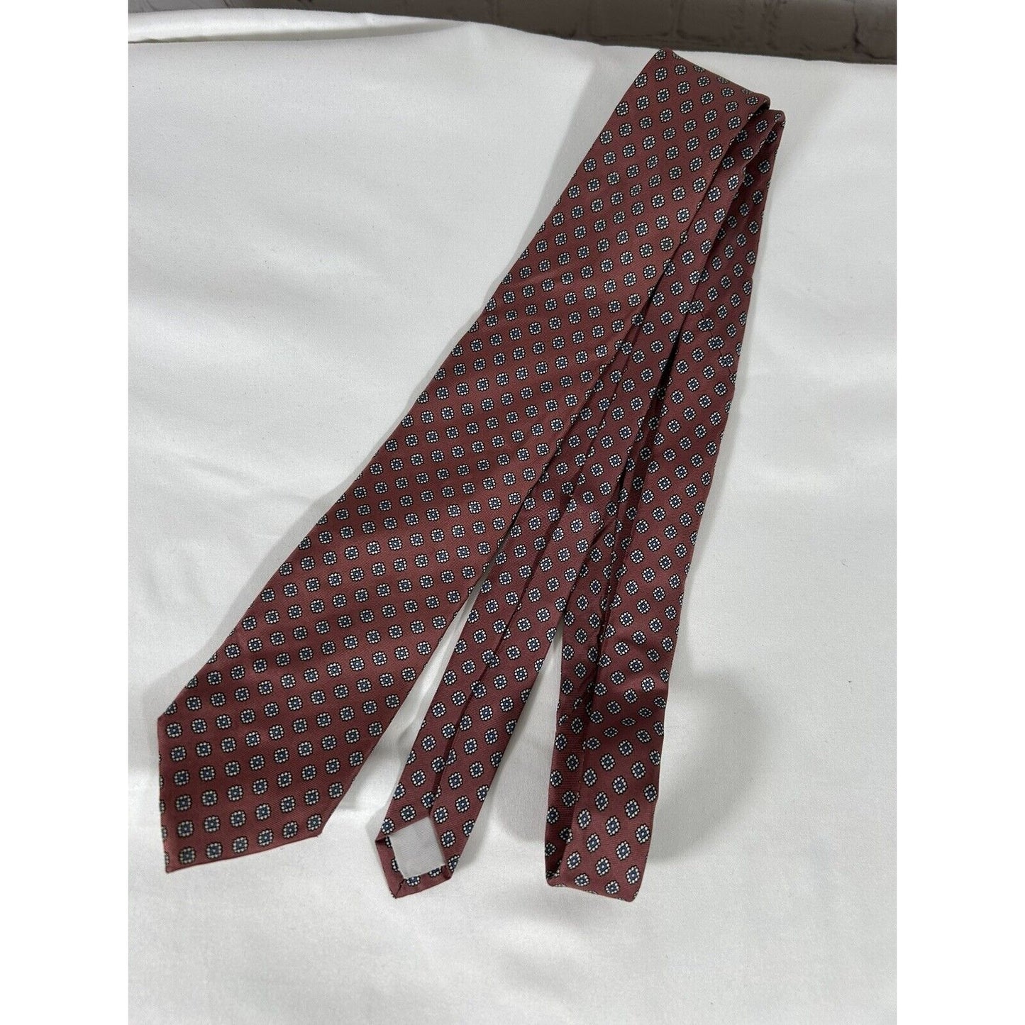 Stafford Pink Blue Geometric Floral Print Men’s Necktie 58X3