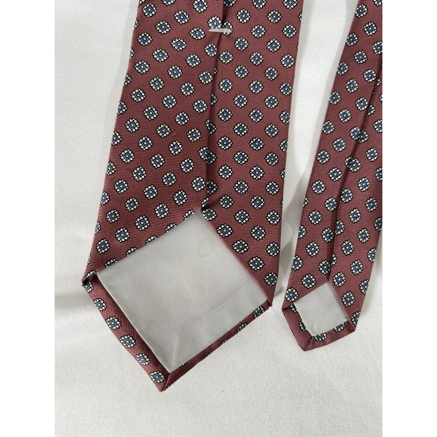 Stafford Pink Blue Geometric Floral Print Men’s Necktie 58X3