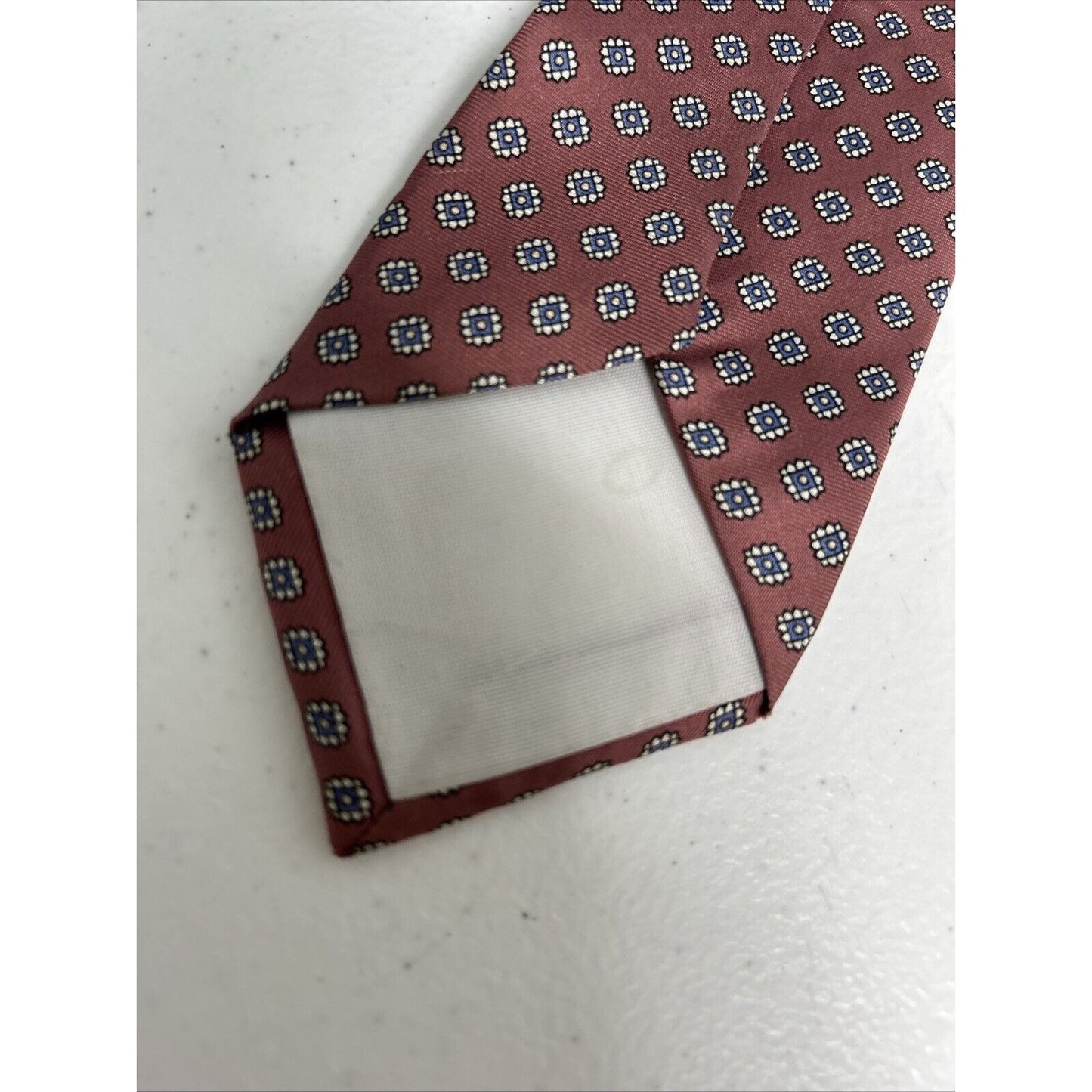 Stafford Pink Blue Geometric Floral Print Men’s Necktie 58X3