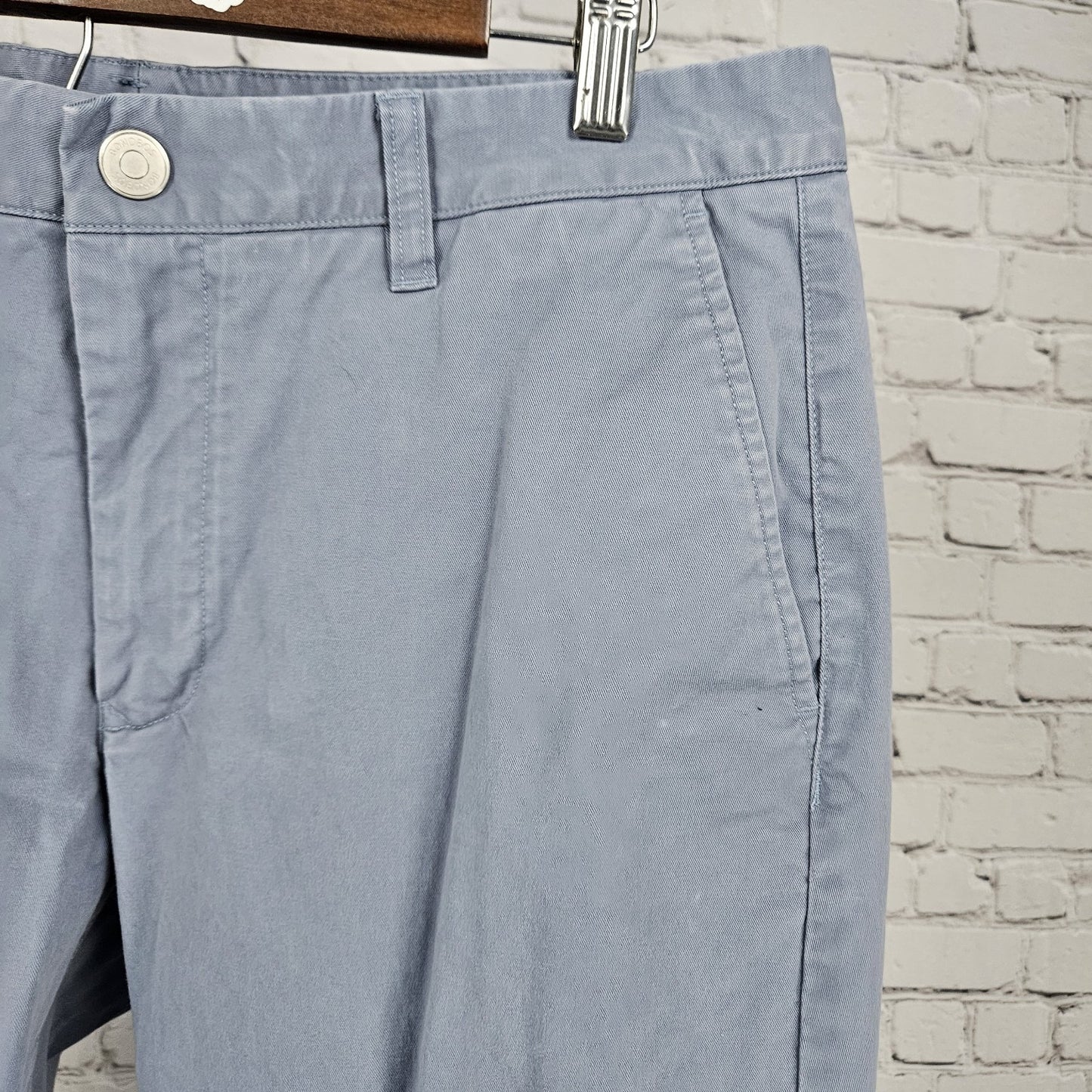 Bonobos Blue Straight Leg Cotton Stretch Flat Front Mid Rise Chino Pants 35x32