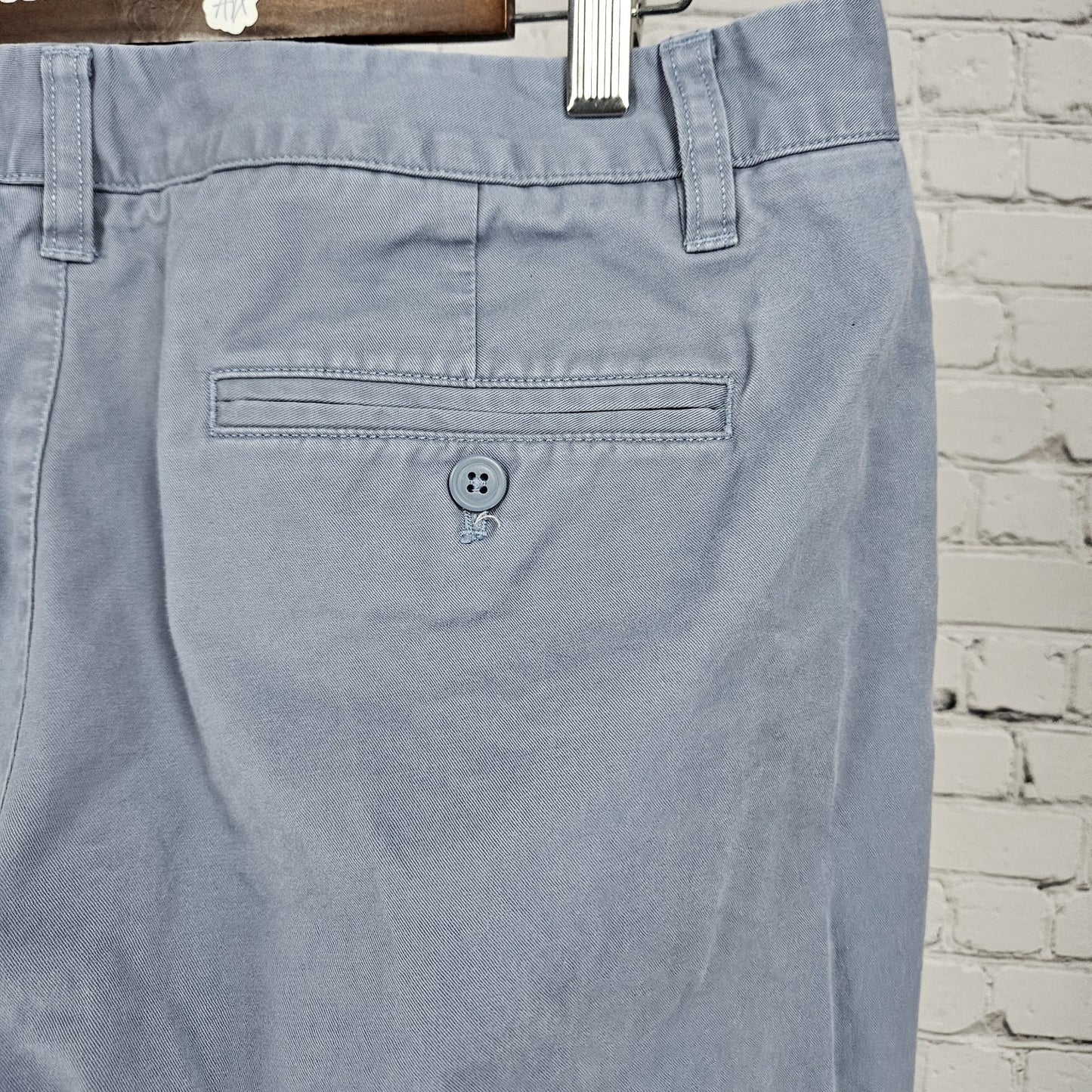 Bonobos Blue Straight Leg Cotton Stretch Flat Front Mid Rise Chino Pants 35x32
