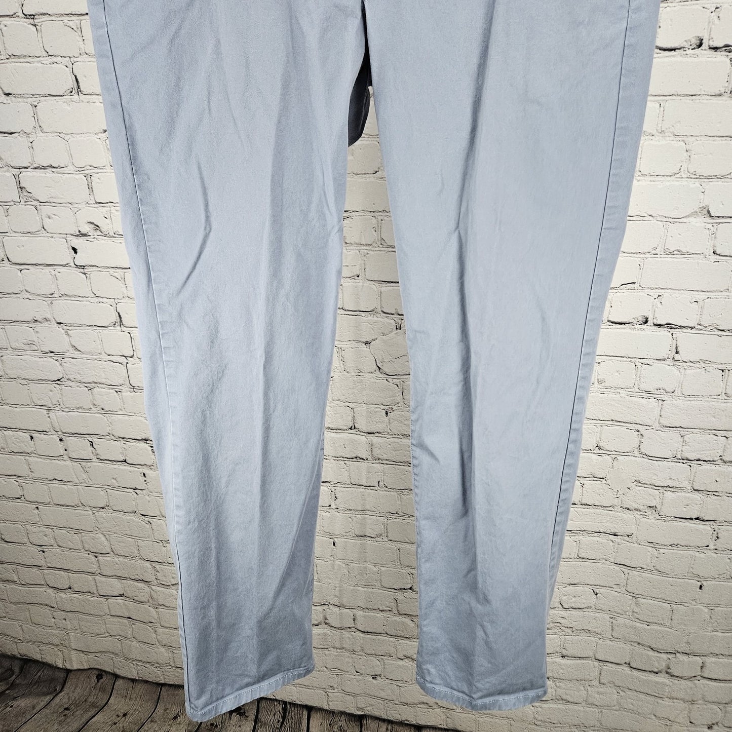 Bonobos Blue Straight Leg Cotton Stretch Flat Front Mid Rise Chino Pants 35x32