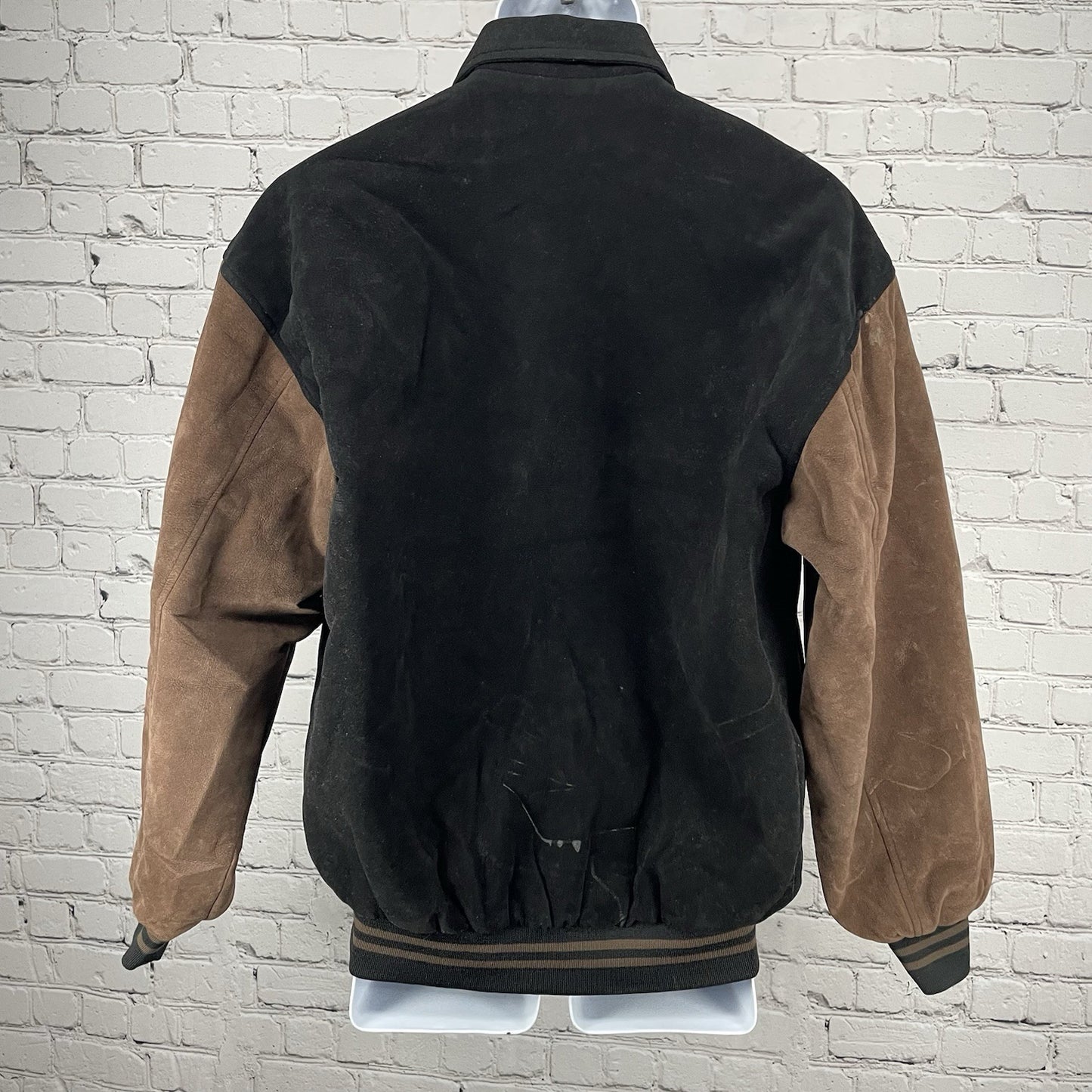 Jon Lauren Apparel Black Las Vegas Varsity Zipped Snap Pockets Jacket Size L