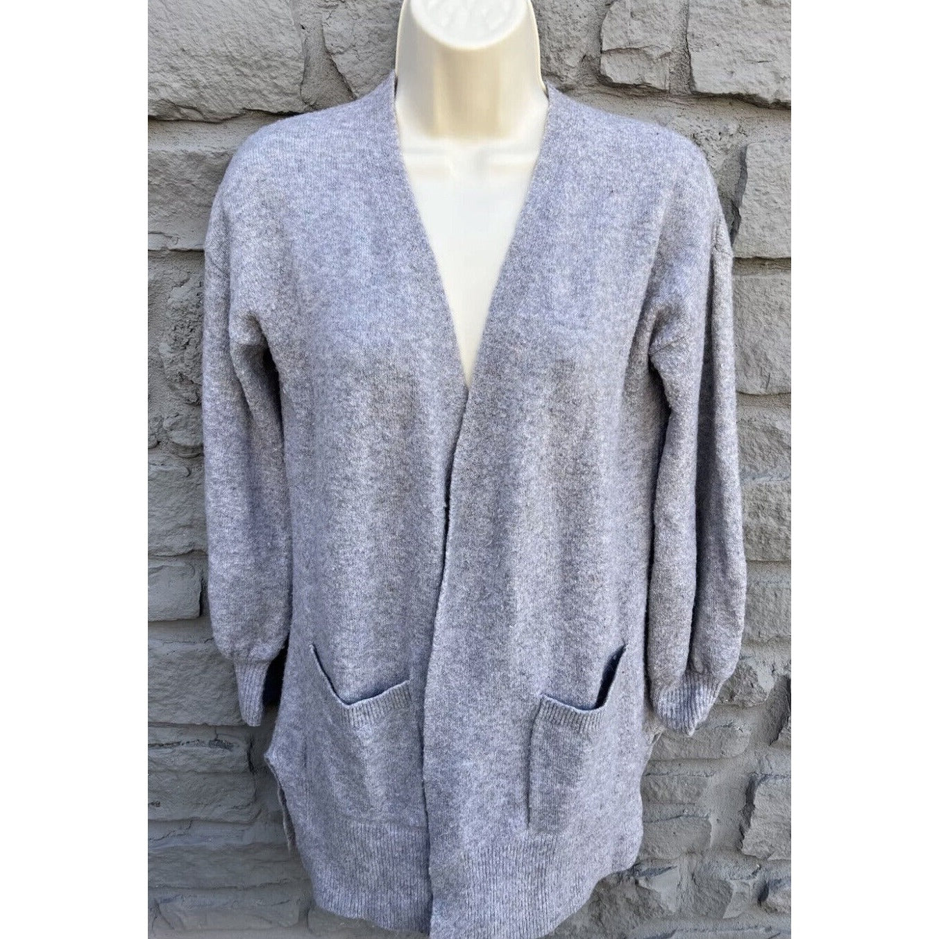Madewell Gray Open Oversized Cardigan Sweater Pocket Long Sleeve Wool Alpaca XXS