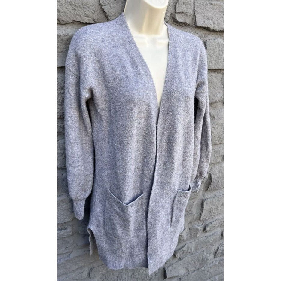 Madewell Gray Open Oversized Cardigan Sweater Pocket Long Sleeve Wool Alpaca XXS