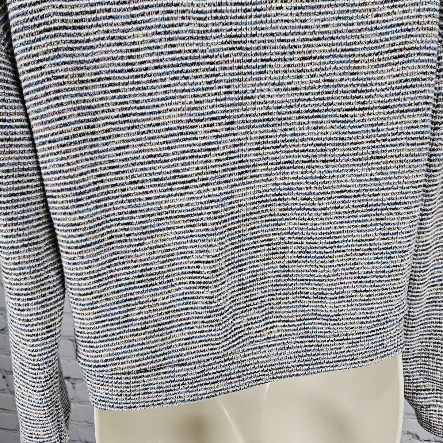 Madewell Multicolor Textured Ribbed Mock Neck Pullover Crop Sweater Top Medium