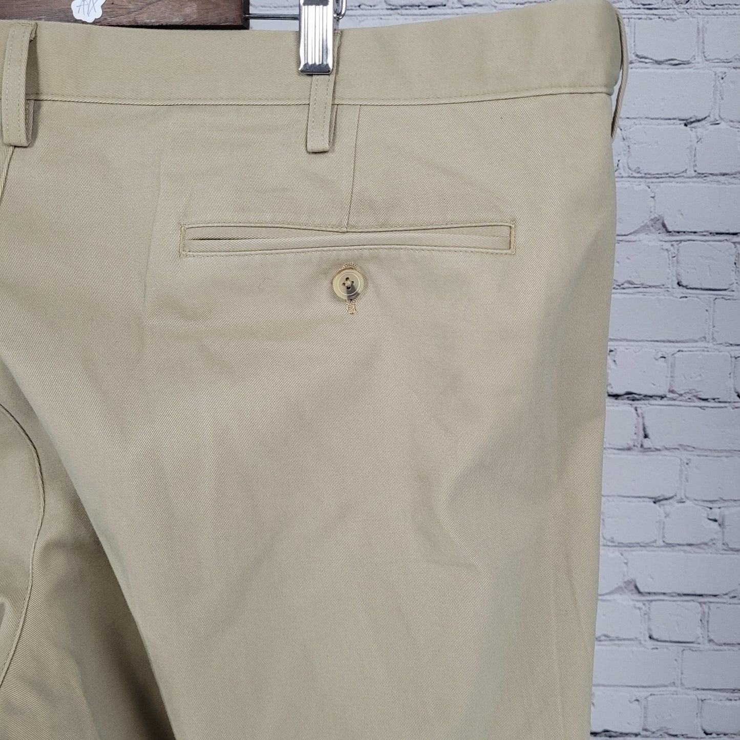 Lands End Tan Traditional Fit 100% Cotton Pleated Pants Size 48T (45x31)