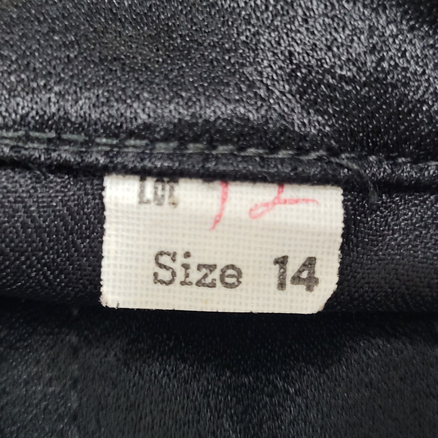 VTG Unbranded Black Satin Button Up Long Sleeve Blouse USA Union Made Size 14
