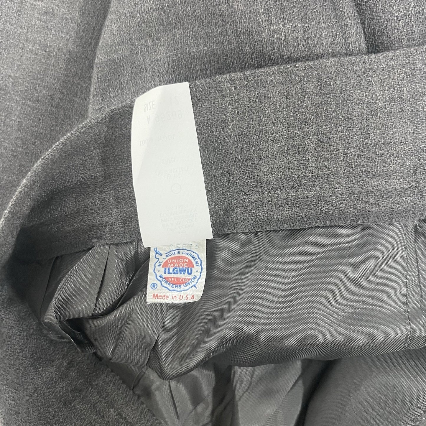 VTG JH Collectibles Gray Wool Pleated Lined High Waisted Dress Pants 12 (28X31)