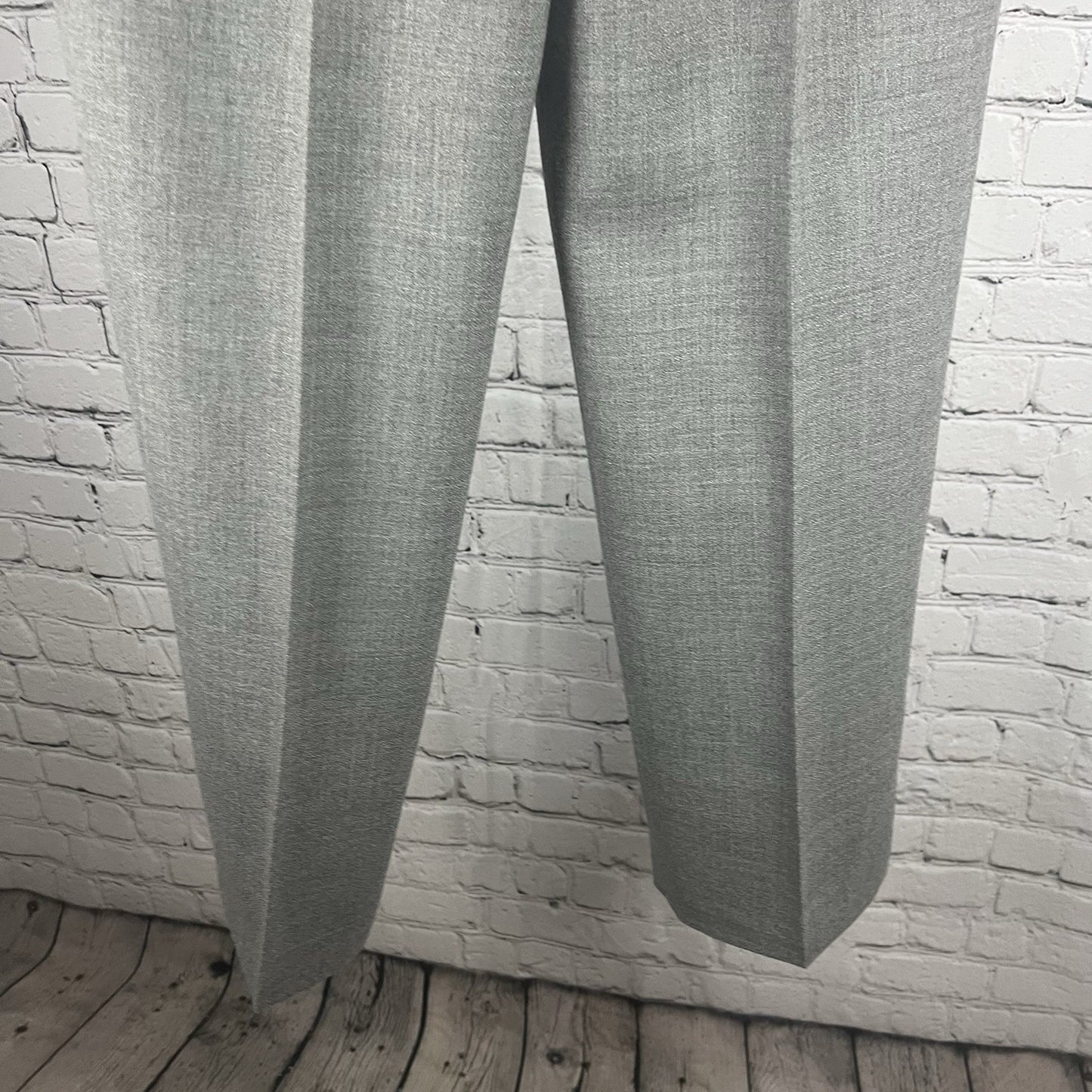VTG JH Collectibles Gray Wool Pleated Lined High Waisted Dress Pants 12 (28X31)