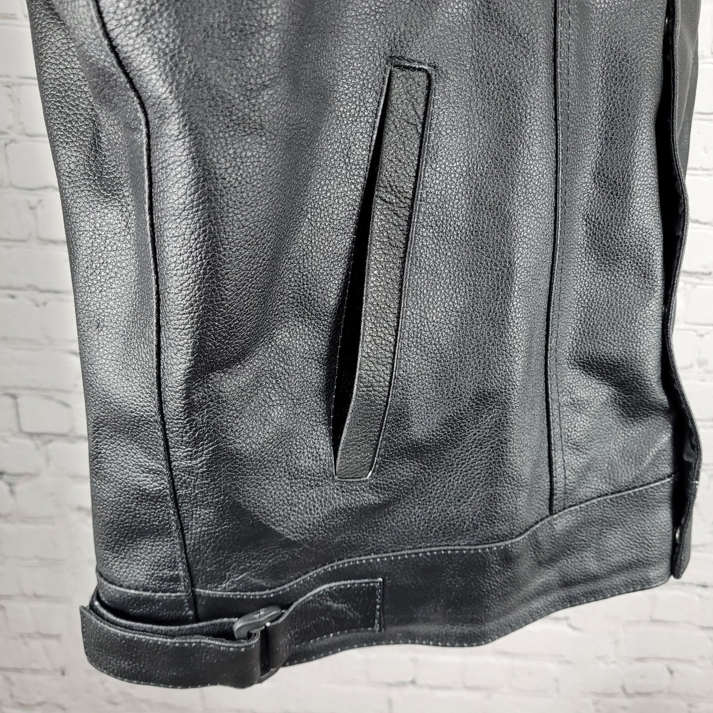 Jackets 4 Bikes Black Full Zip Concealed Carry Pocket Motorcycle Biker Vest XL