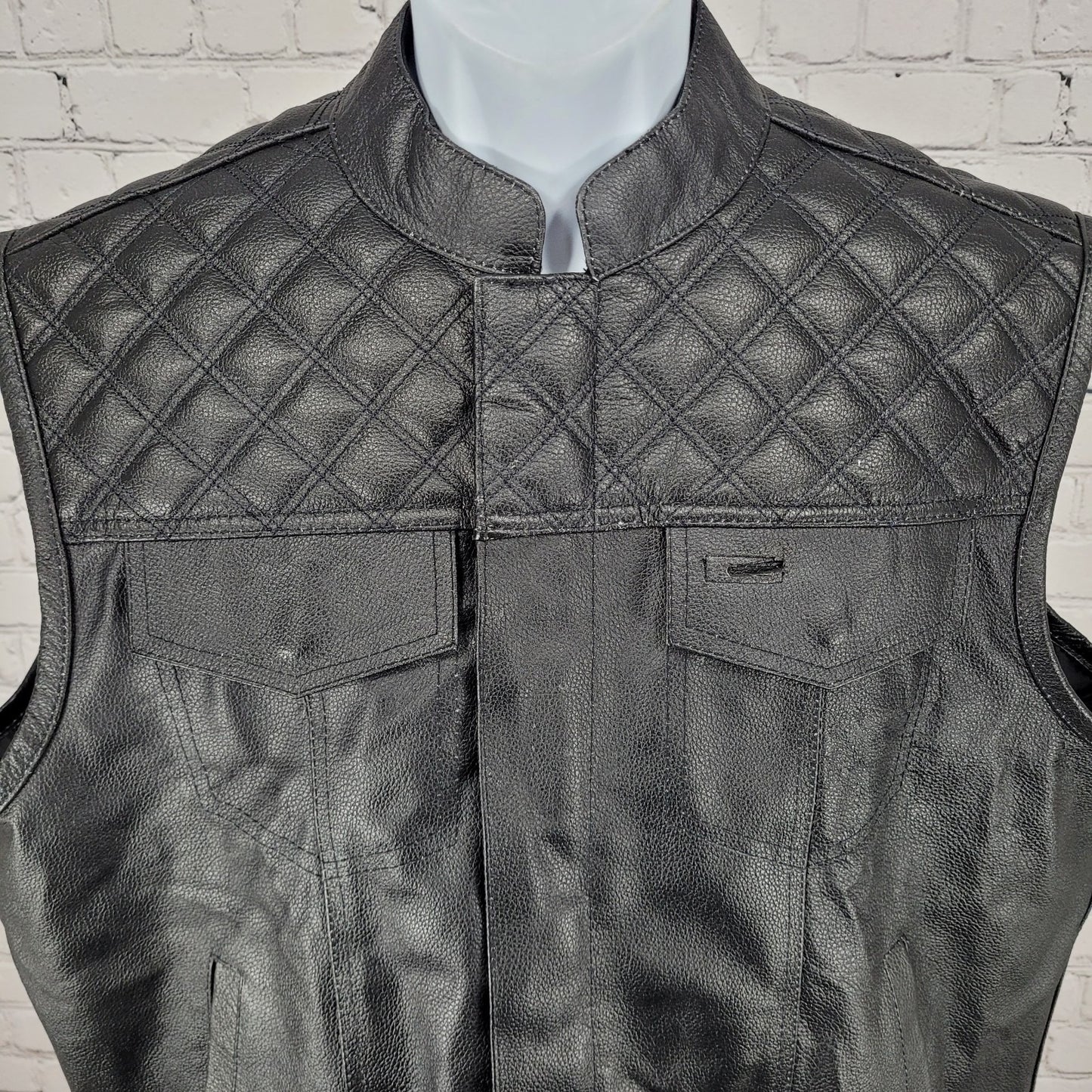 Jackets 4 Bikes Black Full Zip Concealed Carry Pocket Motorcycle Biker Vest XL